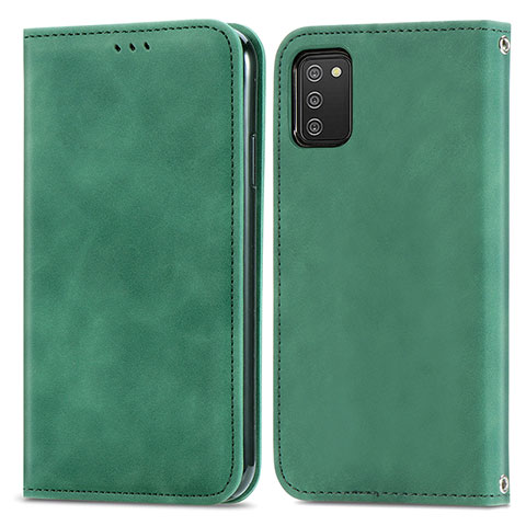 Coque Portefeuille Livre Cuir Etui Clapet S04D pour Samsung Galaxy A02s Vert