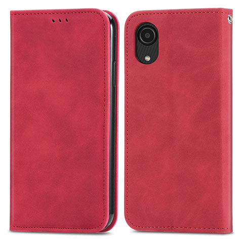 Coque Portefeuille Livre Cuir Etui Clapet S04D pour Samsung Galaxy A03 Core Rouge