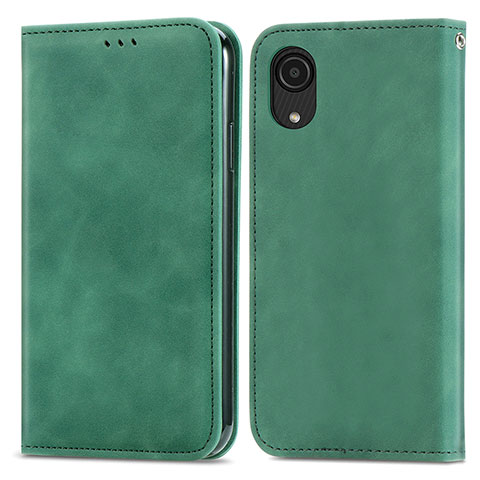 Coque Portefeuille Livre Cuir Etui Clapet S04D pour Samsung Galaxy A03 Core Vert