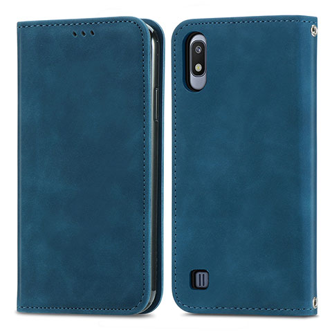 Coque Portefeuille Livre Cuir Etui Clapet S04D pour Samsung Galaxy A10 Bleu