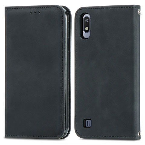 Coque Portefeuille Livre Cuir Etui Clapet S04D pour Samsung Galaxy A10 Noir