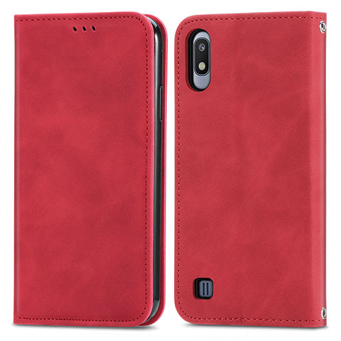 Coque Portefeuille Livre Cuir Etui Clapet S04D pour Samsung Galaxy A10 Rouge