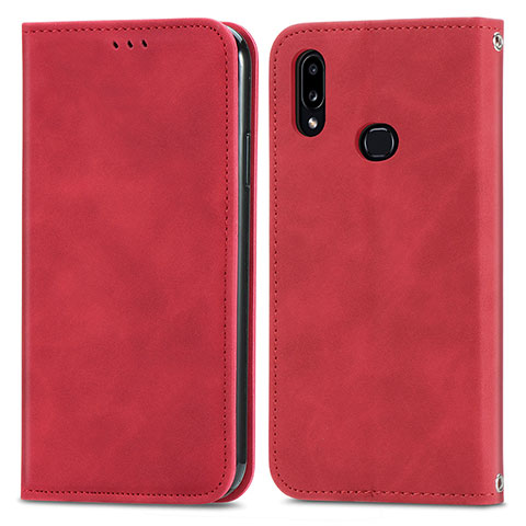 Coque Portefeuille Livre Cuir Etui Clapet S04D pour Samsung Galaxy A10s Rouge