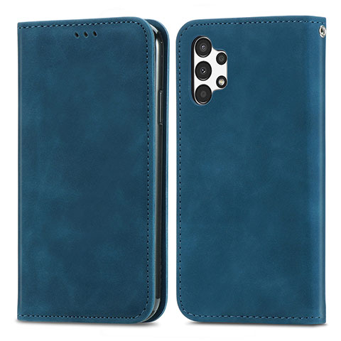 Coque Portefeuille Livre Cuir Etui Clapet S04D pour Samsung Galaxy A13 4G Bleu