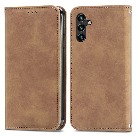 Coque Portefeuille Livre Cuir Etui Clapet S04D pour Samsung Galaxy A13 5G Marron