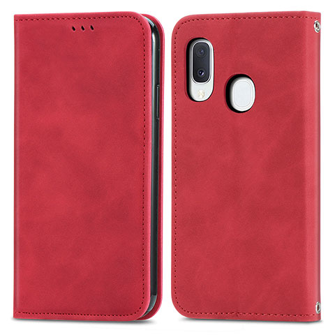 Coque Portefeuille Livre Cuir Etui Clapet S04D pour Samsung Galaxy A20e Rouge