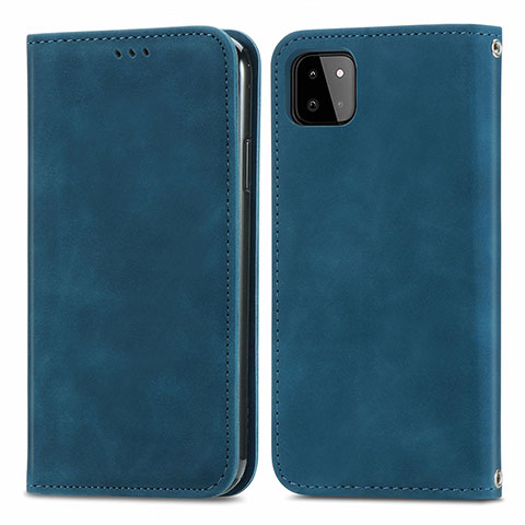 Coque Portefeuille Livre Cuir Etui Clapet S04D pour Samsung Galaxy A22 5G Bleu