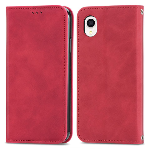 Coque Portefeuille Livre Cuir Etui Clapet S04D pour Samsung Galaxy A22 5G SC-56B Rouge