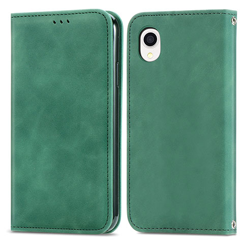 Coque Portefeuille Livre Cuir Etui Clapet S04D pour Samsung Galaxy A22 5G SC-56B Vert