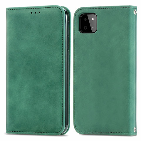 Coque Portefeuille Livre Cuir Etui Clapet S04D pour Samsung Galaxy A22 5G Vert