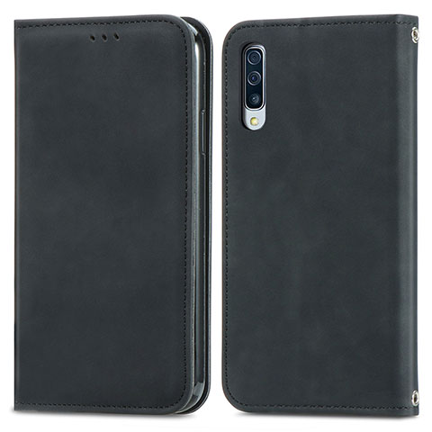 Coque Portefeuille Livre Cuir Etui Clapet S04D pour Samsung Galaxy A30S Noir