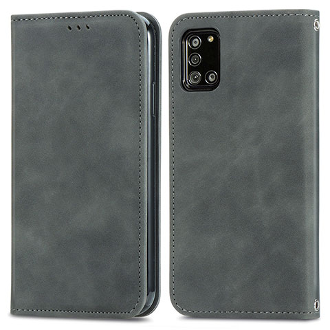 Coque Portefeuille Livre Cuir Etui Clapet S04D pour Samsung Galaxy A31 Gris