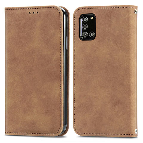 Coque Portefeuille Livre Cuir Etui Clapet S04D pour Samsung Galaxy A31 Marron