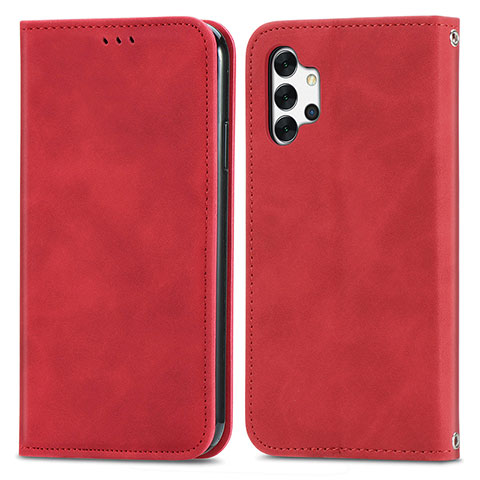 Coque Portefeuille Livre Cuir Etui Clapet S04D pour Samsung Galaxy A32 5G Rouge