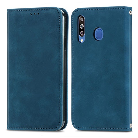 Coque Portefeuille Livre Cuir Etui Clapet S04D pour Samsung Galaxy A40s Bleu