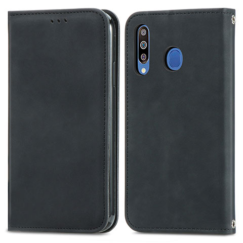 Coque Portefeuille Livre Cuir Etui Clapet S04D pour Samsung Galaxy A40s Noir