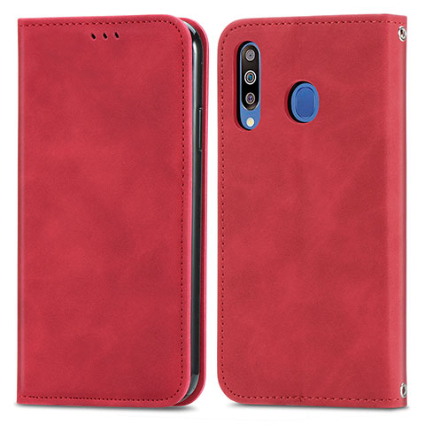 Coque Portefeuille Livre Cuir Etui Clapet S04D pour Samsung Galaxy A40s Rouge