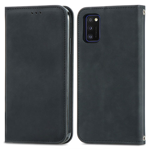 Coque Portefeuille Livre Cuir Etui Clapet S04D pour Samsung Galaxy A41 Noir