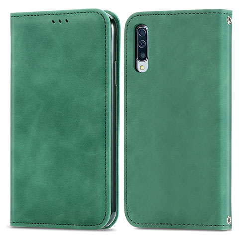 Coque Portefeuille Livre Cuir Etui Clapet S04D pour Samsung Galaxy A50S Vert