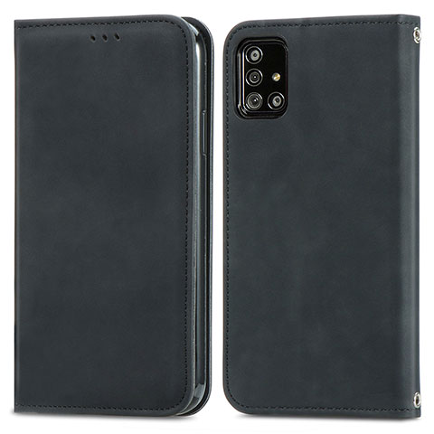 Coque Portefeuille Livre Cuir Etui Clapet S04D pour Samsung Galaxy A51 4G Noir