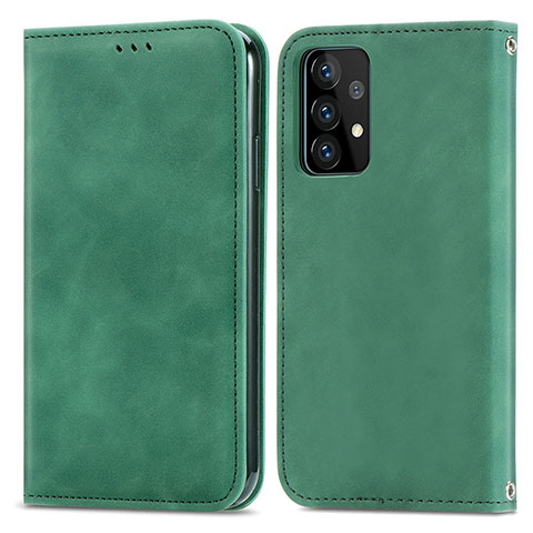 Coque Portefeuille Livre Cuir Etui Clapet S04D pour Samsung Galaxy A52 5G Vert