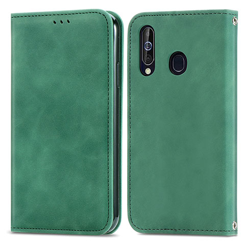 Coque Portefeuille Livre Cuir Etui Clapet S04D pour Samsung Galaxy A60 Vert