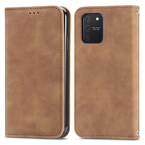 Coque Portefeuille Livre Cuir Etui Clapet S04D pour Samsung Galaxy A91 Marron