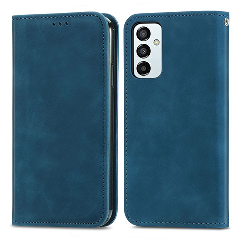 Coque Portefeuille Livre Cuir Etui Clapet S04D pour Samsung Galaxy F23 5G Bleu