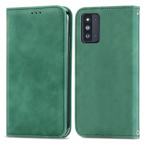 Coque Portefeuille Livre Cuir Etui Clapet S04D pour Samsung Galaxy F52 5G Vert