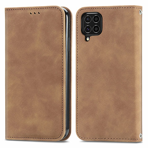 Coque Portefeuille Livre Cuir Etui Clapet S04D pour Samsung Galaxy F62 5G Marron