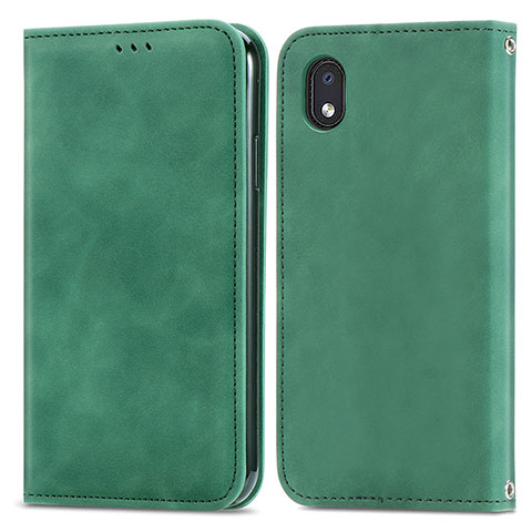 Coque Portefeuille Livre Cuir Etui Clapet S04D pour Samsung Galaxy M01 Core Vert