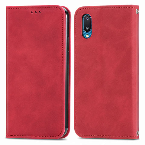 Coque Portefeuille Livre Cuir Etui Clapet S04D pour Samsung Galaxy M02 Rouge