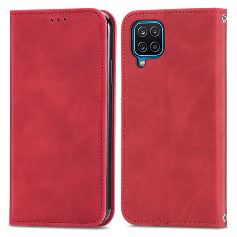 Coque Portefeuille Livre Cuir Etui Clapet S04D pour Samsung Galaxy M12 Rouge