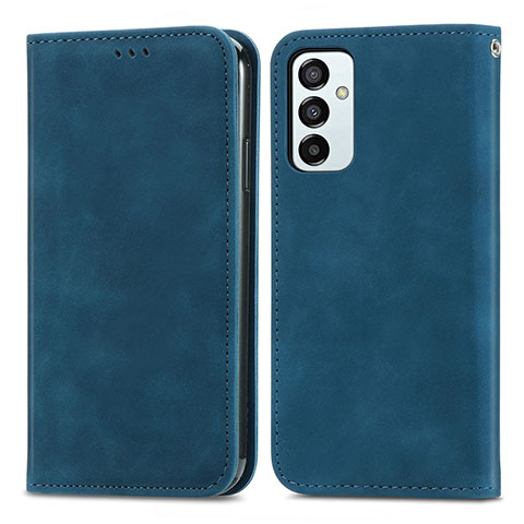 Coque Portefeuille Livre Cuir Etui Clapet S04D pour Samsung Galaxy M23 5G Bleu