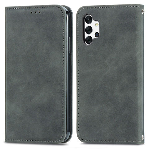 Coque Portefeuille Livre Cuir Etui Clapet S04D pour Samsung Galaxy M32 5G Gris