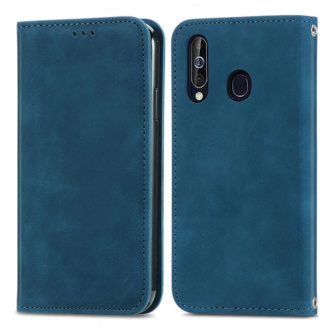 Coque Portefeuille Livre Cuir Etui Clapet S04D pour Samsung Galaxy M40 Bleu