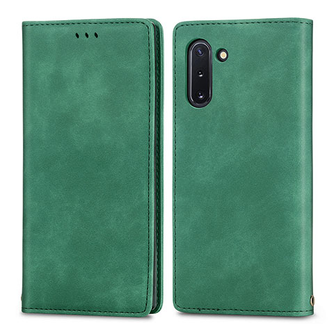 Coque Portefeuille Livre Cuir Etui Clapet S04D pour Samsung Galaxy Note 10 5G Vert