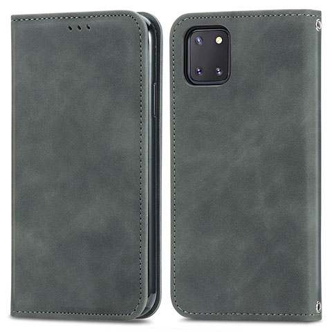 Coque Portefeuille Livre Cuir Etui Clapet S04D pour Samsung Galaxy Note 10 Lite Gris