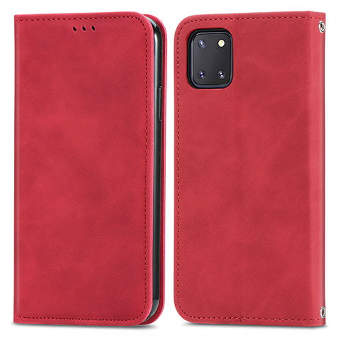 Coque Portefeuille Livre Cuir Etui Clapet S04D pour Samsung Galaxy Note 10 Lite Rouge