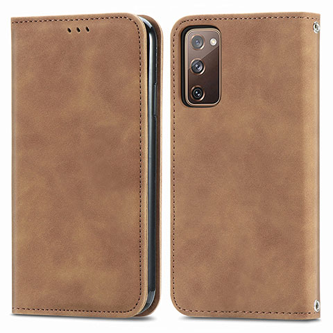 Coque Portefeuille Livre Cuir Etui Clapet S04D pour Samsung Galaxy S20 FE (2022) 5G Marron