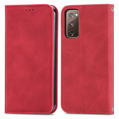 Coque Portefeuille Livre Cuir Etui Clapet S04D pour Samsung Galaxy S20 FE 4G Rouge