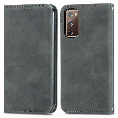 Coque Portefeuille Livre Cuir Etui Clapet S04D pour Samsung Galaxy S20 Lite 5G Gris