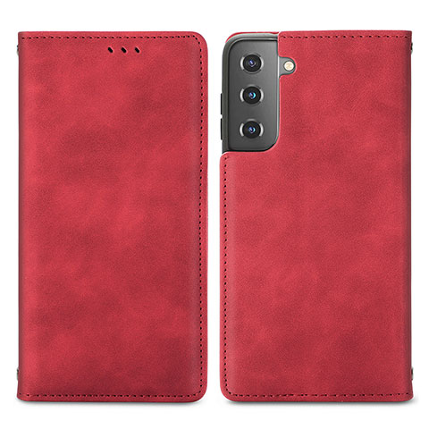 Coque Portefeuille Livre Cuir Etui Clapet S04D pour Samsung Galaxy S21 FE 5G Rouge