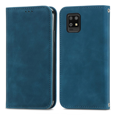 Coque Portefeuille Livre Cuir Etui Clapet S04D pour Sharp Aquos Zero6 Bleu