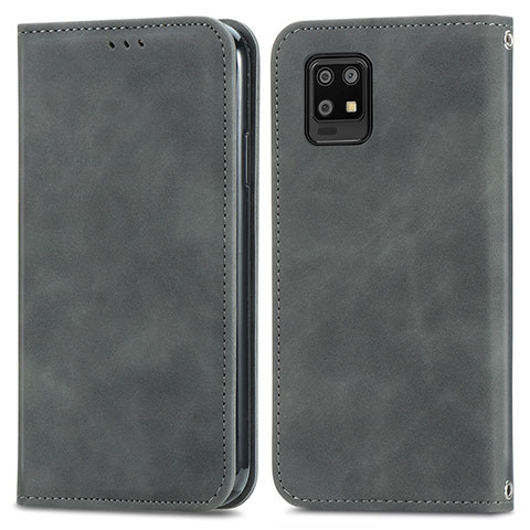 Coque Portefeuille Livre Cuir Etui Clapet S04D pour Sharp Aquos Zero6 Gris