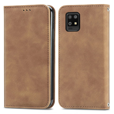 Coque Portefeuille Livre Cuir Etui Clapet S04D pour Sharp Aquos Zero6 Marron