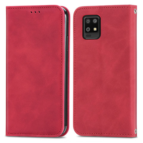 Coque Portefeuille Livre Cuir Etui Clapet S04D pour Sharp Aquos Zero6 Rouge