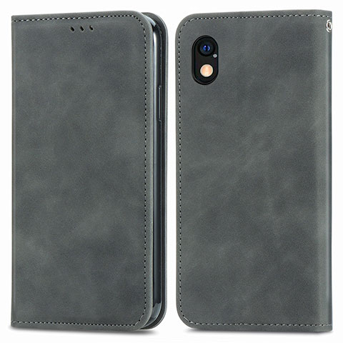 Coque Portefeuille Livre Cuir Etui Clapet S04D pour Sony Xperia Ace III SO-53C Gris