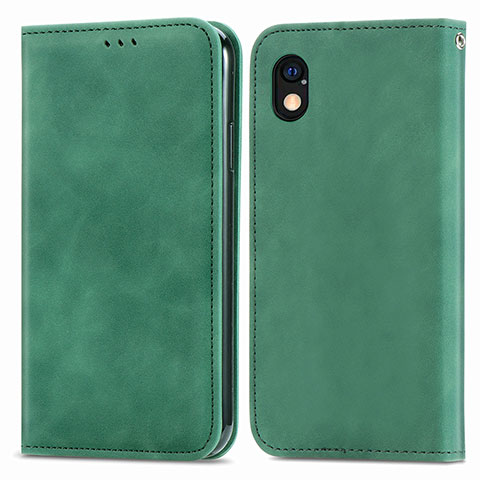 Coque Portefeuille Livre Cuir Etui Clapet S04D pour Sony Xperia Ace III SO-53C Vert