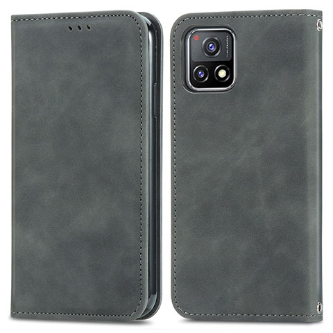 Coque Portefeuille Livre Cuir Etui Clapet S04D pour Vivo iQOO U3 5G Gris